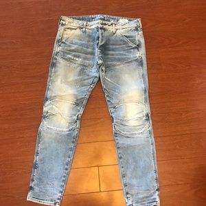 G Star Raw Men’s light wash denim jeans